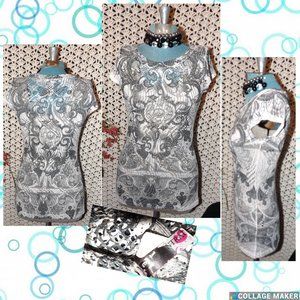 Body Central Paisley Print 1/4 Sleeve Shirt